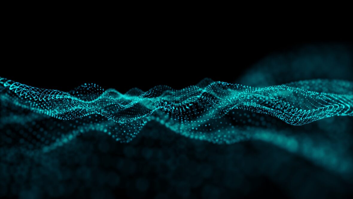 Abstract,Gradient,Hologram,Dynamic,Wave,Of,Particles.,Digital,Technology,Background